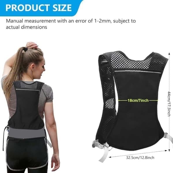 Hydration Backpack / Running Vest with Reflective Design - Lightweight & Comfortable Compatible with Running, Hiking, Cycling, Marathon