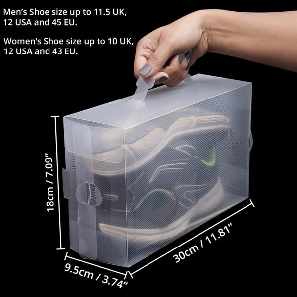 Shoe box transparent plastic storage box shoes (20 pcs) women's, men's, children's shoe boxes stackable, foldable, corrugated shoe storage
