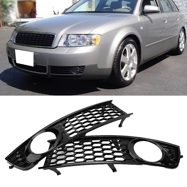 2 stk Bil Front Bumper Tåkelysgrill Nedre Side Tåkelysgrill for Audi A4 B6 2002-2005