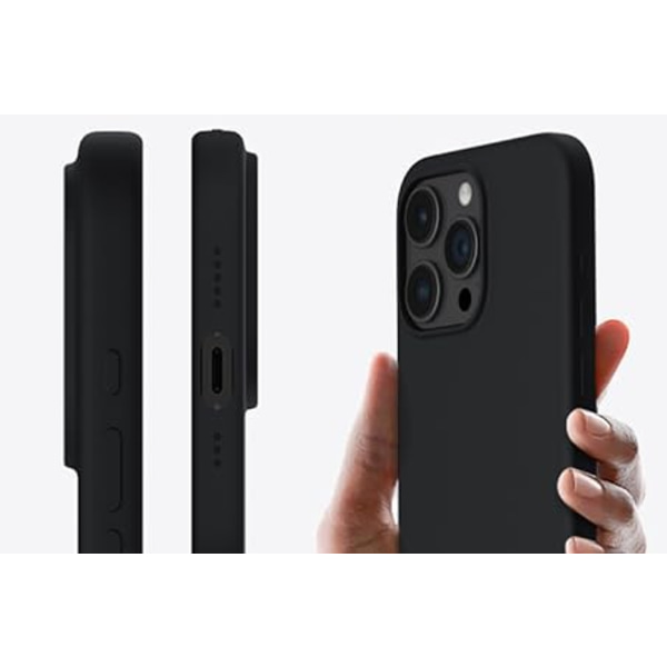 【BEMS】Compatible with iPhone 15 Pro Case Soft TPU Thin Svart black