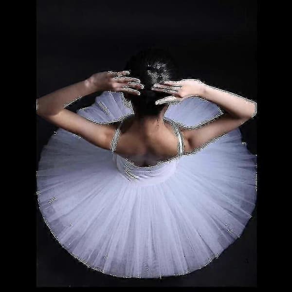 Professionel Ballet Tutu til Voksne Sort Hvid Rød Dansekjole Da-Good Black S