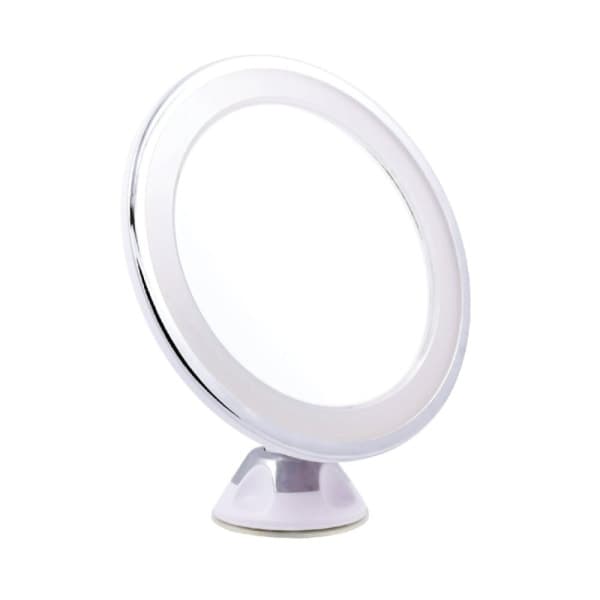【BEMS】UNIQ Sminkspegel med Sugpropp, LED-Ljus & x10 Förstoring - Vit