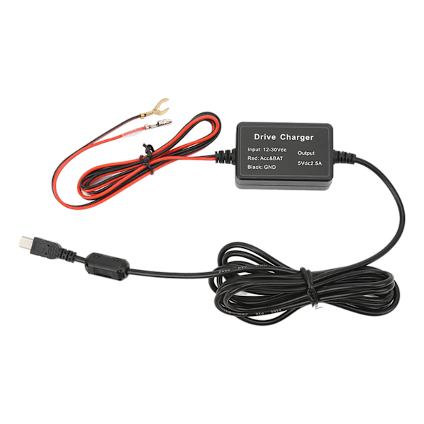 Dash Cam Hardwire Kit 12V-30V til 5V USB-adapter Lavspændingsbeskyttelse Dash Camera Oplader til Spejl Kamera GPS Navigator Radar Detektor