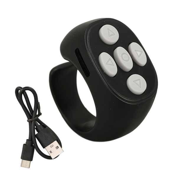 TIMH Smart Ring Controller Bluetooth 5.3 trådlös fjärrkontroll Page Turner för Tik Tok Electronic Book Black