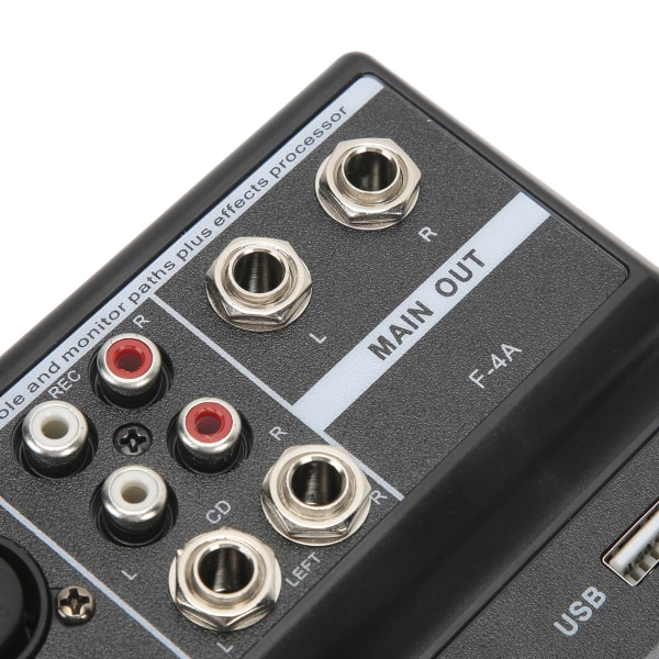 TIMH 4-kanals ljudmixer USB stereomixerkonsol med ljudkort för hemmadatorscen 110V-240VUS-kontakt