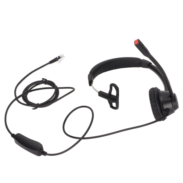 Telefon Headset Højttaler Lydstyrke Justering Mikrofon Mute Monaural RJ9 Business Headset Sort ++