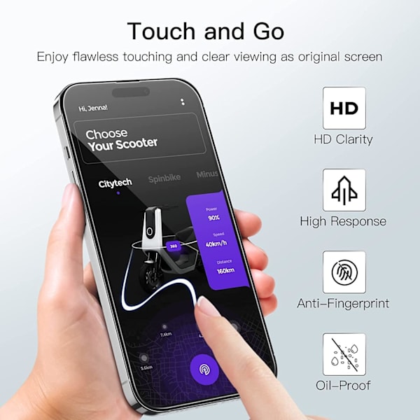 【BEMS】3X Tempered Glass Screen Protector Compatible with iPhone 15 Plus Transparent transparent