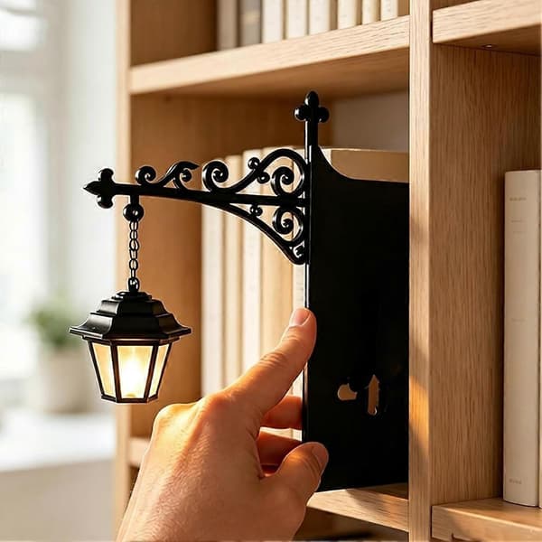 3D-träpussel i miniatyr, elegant varm LED-belysning, mysig hemmiljö för bibliotek Ghost