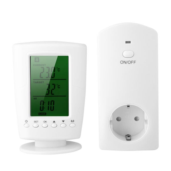 TIMH programmerbar trådløs termostat og stikkontakt Intelligent husholdningsstik (EU 110-240V)