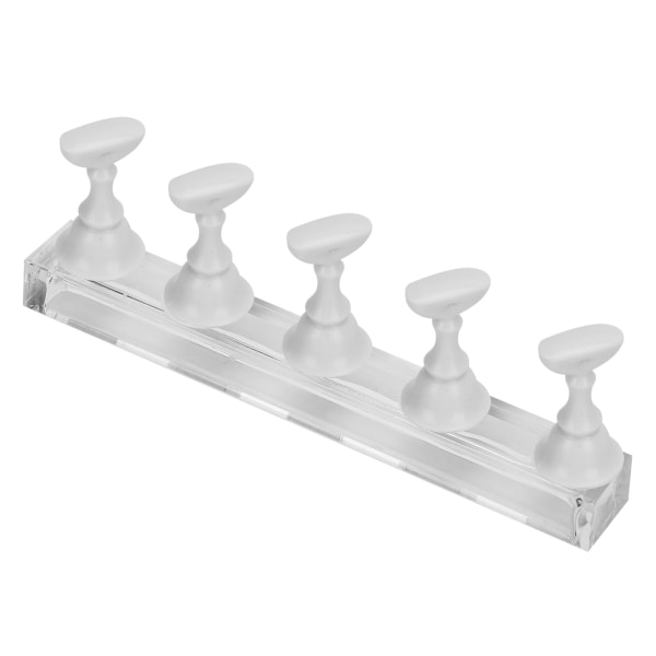 Nagelkonst Display Stativ Praktikställ Magnetisk Nagel Fingernagel Spets Hållare Manikyr Set Verktyg Vit