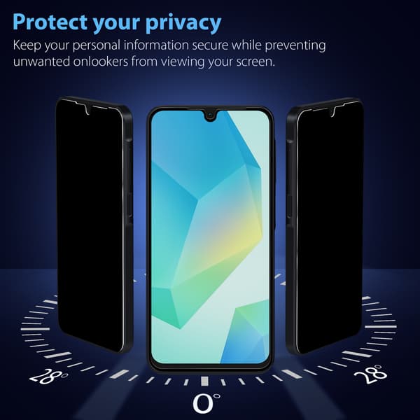 【BEMS】2-Pack Compatible with Samsung A16 Privacy Screen Protector - Tempered Glass 9H - Super Quality 3D