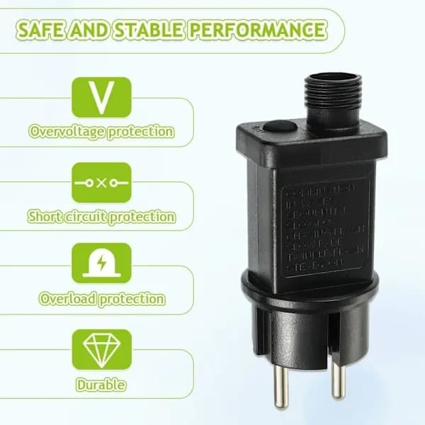 IP44 31V 3.6W transformatoradapter med 8 moduser og minnefunksjon Kompatibel med julebelysning, lyslenker og istappslys[BEMS]