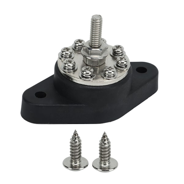 1/4in Svart M6 Enkel Bolt Strømfordelingsterminal 12V 48V Batterikoblingspost Samleskinneblokk Bolt for biler Bobiler Skip Lastebiler