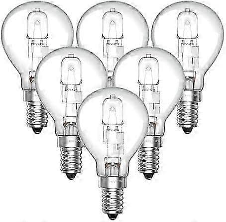 6-pak E14 28W G45 Dæmpbar Halogenpære Varm Hvid 2700K Mini Globe 240V