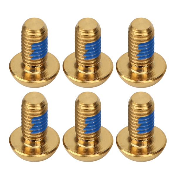 6 st/förpackning M5x10mm Titanlegeringsskruvar Cykelbromsskiva T25 Skruvar Guld