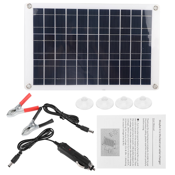 50W Folding Solar Panel Monocrystalline Cell Dual USB Charger for Car RV Yacht Outdoor Charging