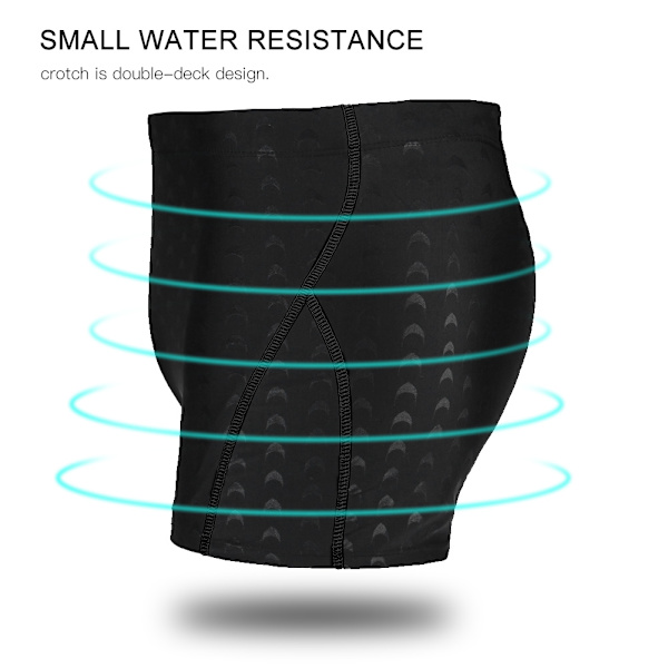Män Sport Badbyxor Racing Simning Trunks Snabbtorkande Kalsonger Baddräkt (Svart 4XL)