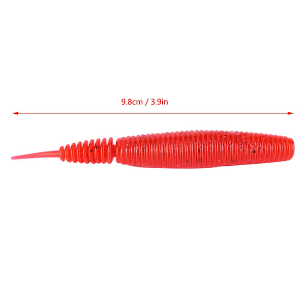 HENG JIA 5 stk 7g/9,8 cm Myke Plast Fiske Agner Grub Worm Agner Fiskeutstyr Tilbehør Rød