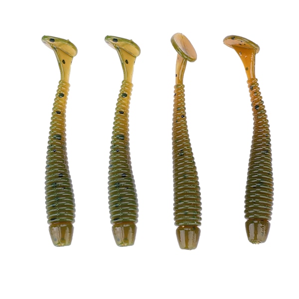 50 stk 5 cm Myke Plast Fiske Agner T-hale Grub Worm Agner Fiskeutstyr Tilbehør Svart