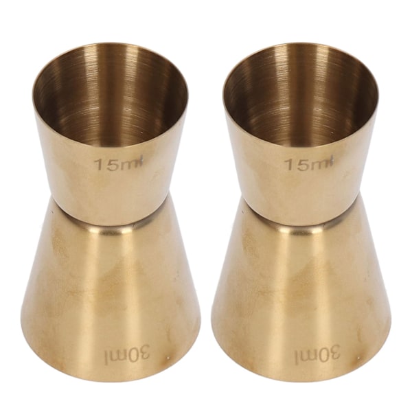 Dobbelt Hoved Cocktail Jigger i Rustfrit Stål Guld - 15/30ml