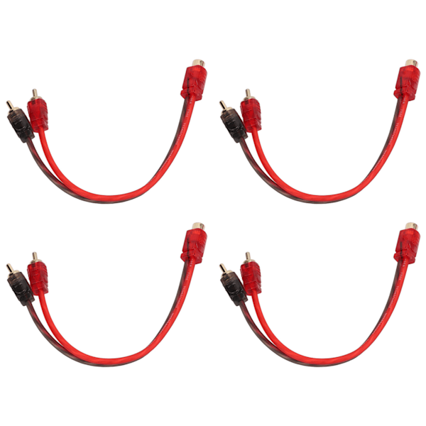 4 stk. Bil RCA 1 Hun 2 Han Adapter Y Splitter Højttaler Lydkabel 20 cm Lang til Enhed med 3,5 mm Jack