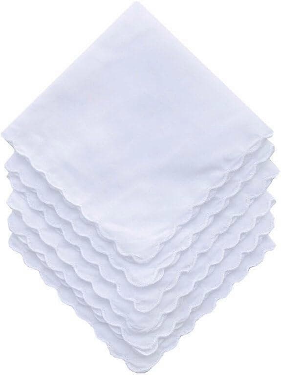 25 stk. storpakning bomullslommetørklær, firkantede, hvite, 28 cm