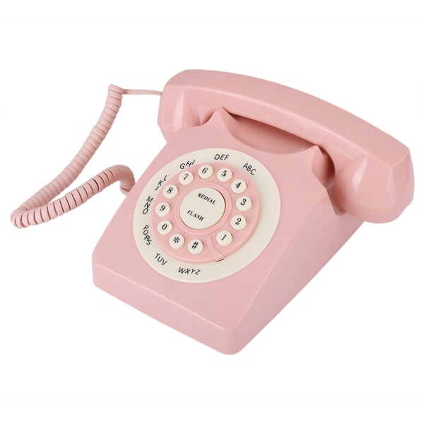 TIMH Vintage Telefon High Definition Call Quality Kabeltelefon for hjemmekontor Rosa