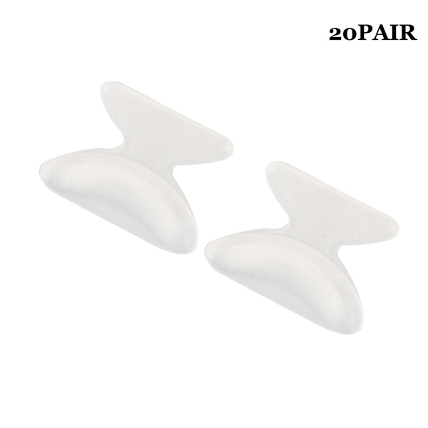 20 Par Soft Silikon Anti-Halk Näsdynor Glasögon Solglasögon Tillbehör Vit