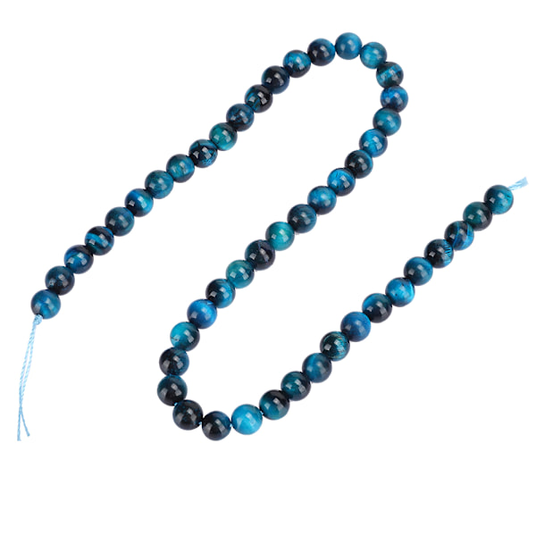 Natursten Blå Tigeröga Runda Pärlor DIY Smycken Armband Tillverkning Tillbehör 8mm 48st Pärlor