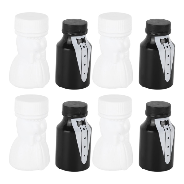 26 STK Bryllupsbobleflasker Brude og Brudgom Form Mini Boble Festflaske til Jubilæums Forlovelse Brudefest Sort og hvid