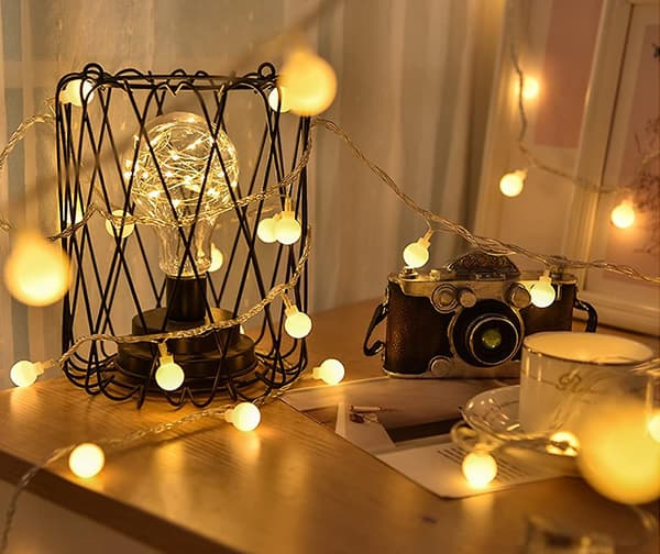 【BEMS】Spherical String Lights, 3m 20 Small Balls, Battery Operated Compatible with Indoor and Outdoor Decoration