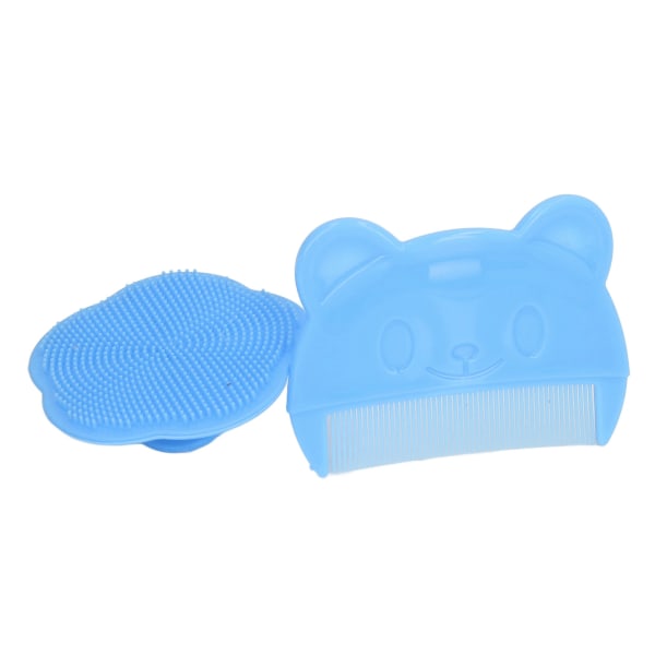 2 kpl Baby päänahan set Pehmeä sensorinen silikonikylpyharja Mukava vastasyntyneiden päänahan kylpytyökalu Sininen