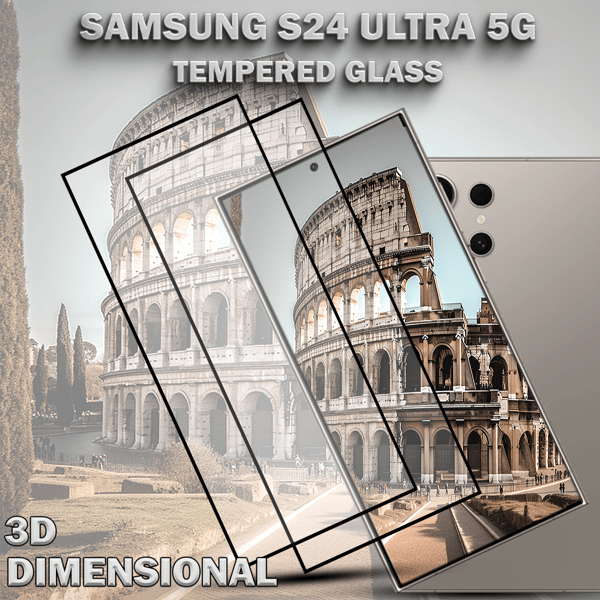 【BEMS】2-Pack Compatible with Samsung S24 ULTRA 5G Screen Protector -Tempered Glass 9H - Super Quality 3D
