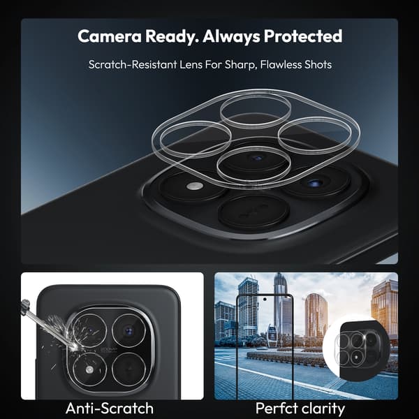 2-Pack Xiaomi Redmi Note 15 Pro Plus 5G Skärmskydd & 2-Pack linsskydd Härdat Glas 9H Super kvalitet 3D