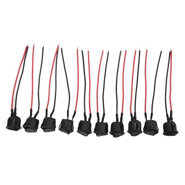 10 ST Vippströmbrytare 2Pin 250V/6A 125V/10A Universal för bilar Båtar Hushållsapparater