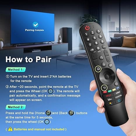 Magic Remote for LG Smart TV, replacement with pointer and voice, compatible with 2021-2024 UHD OLED QNED NanoCell 4K/8K TVs Voice-activated