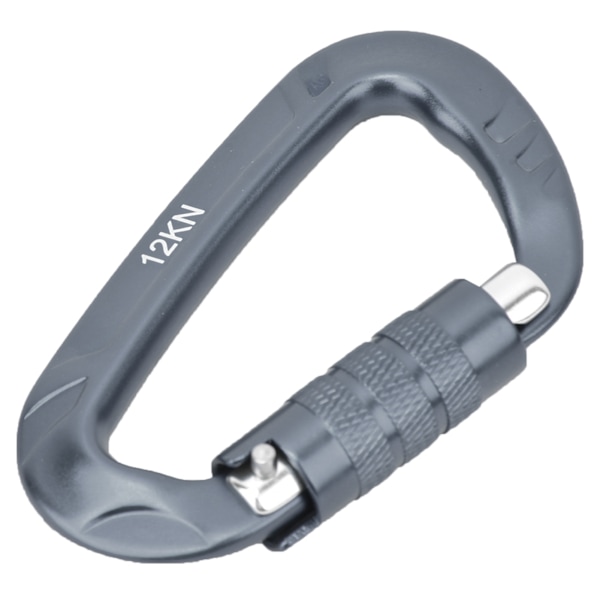 1 stk 7075 Aerospace Aluminium 12KN D-Formet Spænde Karabiner Klip Udendørs Sikkerhed Tilbehør Grå