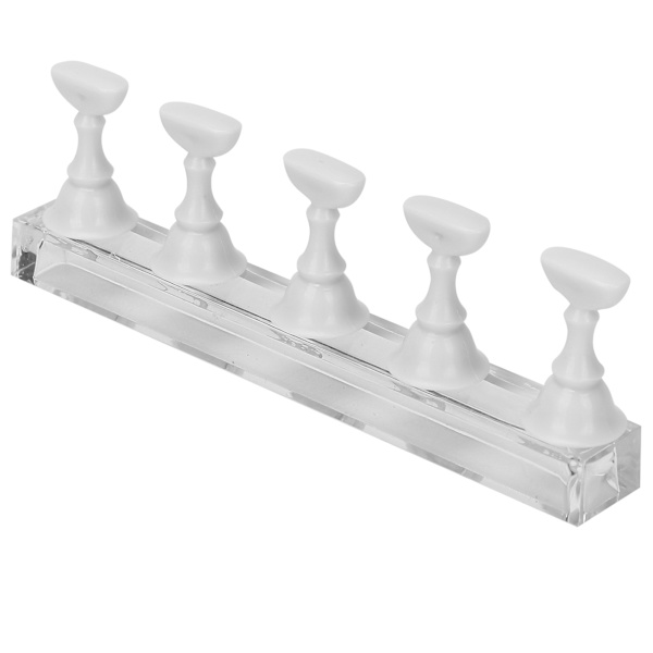 Neglekunst Display Øvelsesstativ Magnetisk Negle Fingernegl Tip Holder Manicure Sæt Værktøj Hvid