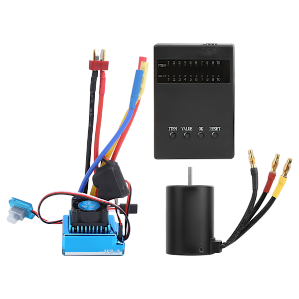 3650 2300KV Borstlös Motor 45A Borstlös ESC Programmeringskort för 1:10 RC Bilmodell
