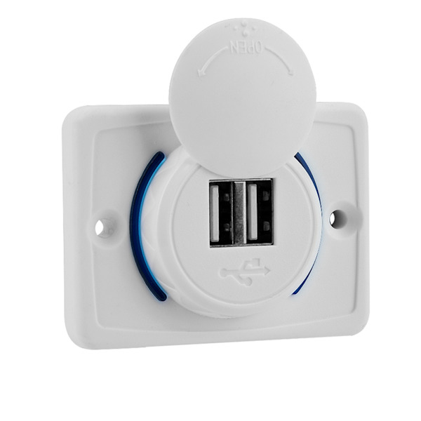 3.1A bilmodificeret USB-oplader med LED-telefonoplader med dobbelte USB-porte