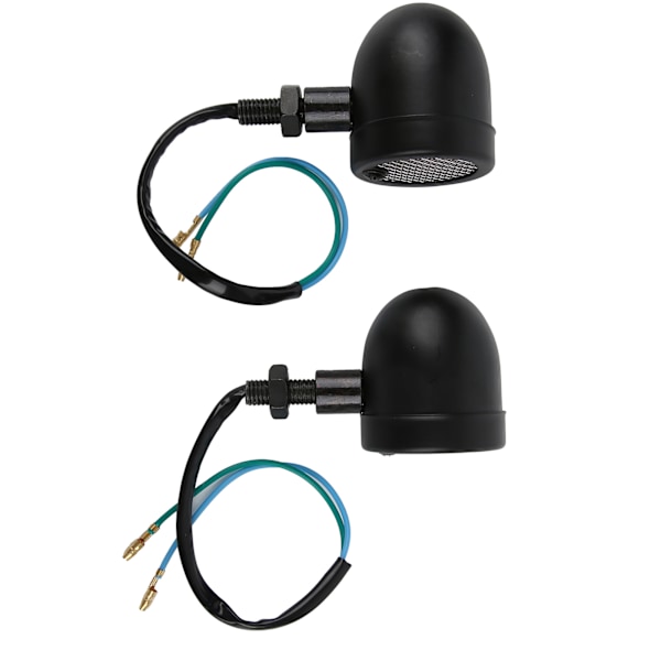2kpl Moottoripyörän LED-vilkkulamppu 12V Vintage Keltainen Valo Musta Kuori Muokkaus Universal