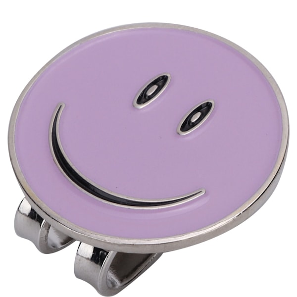 Metal Magnetisk Golfkasket Hat Visor Clip Boldmarkør Tilbehør (Lilla Smilende Ansigt)