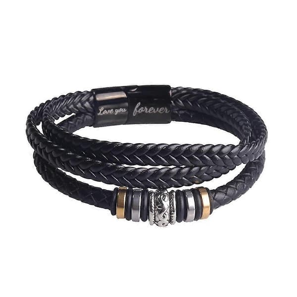 Flätat konstläderarmband rep herrarmband presenter till son nytt