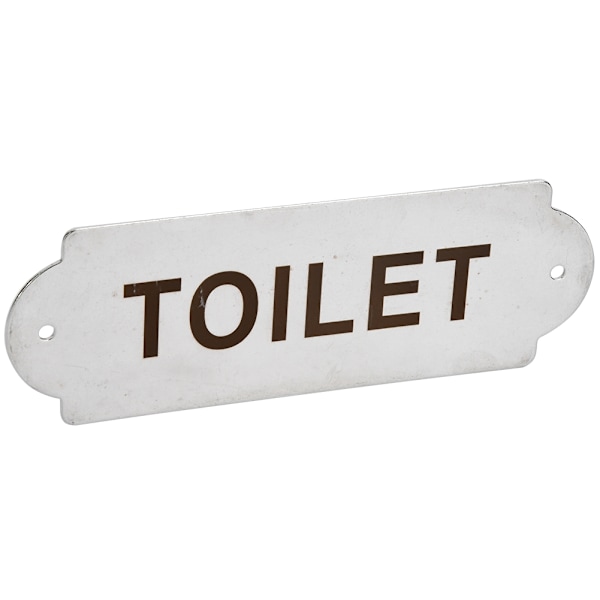 Rustfrit Stål Hækkepost Havehus Hjem Dør Port Toilet Advarselsskilte med Monteringsskruer TOILET