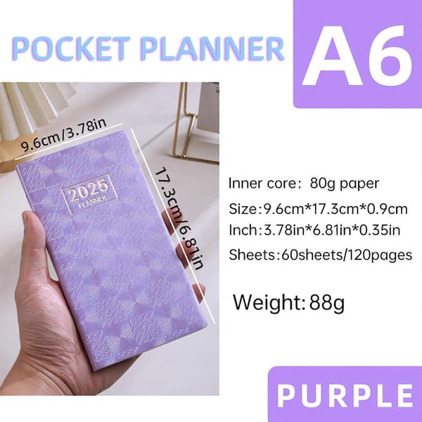 FloHua Tilbage til Skoleartikler Udsalg A6 Mini Notesbog Organizer Planner Daglig Planner Notesbog Rejsedagbog A
