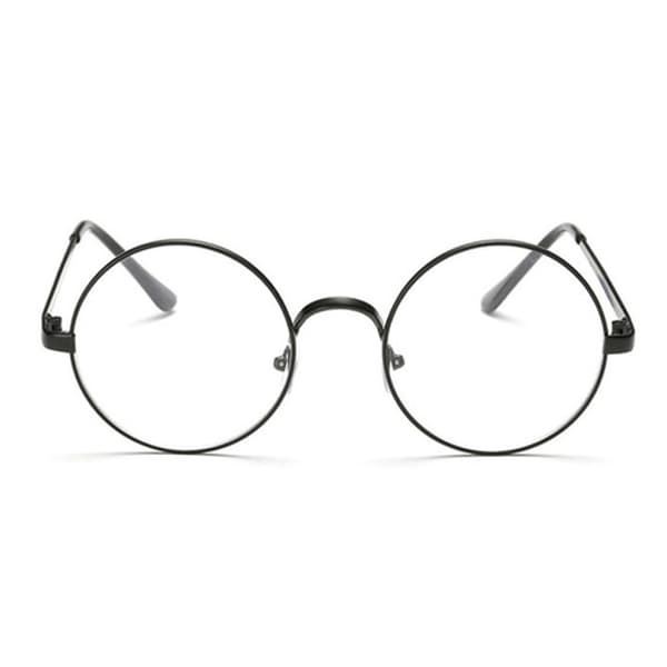 Retro runde briller sort klart glas uden styrke sort black