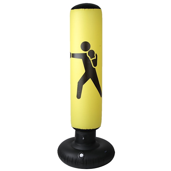 PVC 160cm Fitness Slagpose Til Voksne Og Børn Oppustelig Kolonne Tumbler Punching Bag (Gul)
