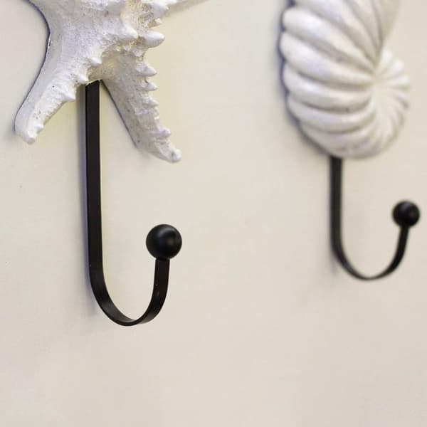【BEMS】Wall Coat Rack, 3 Pcs Resin Hangers Decorative Hooks (White)