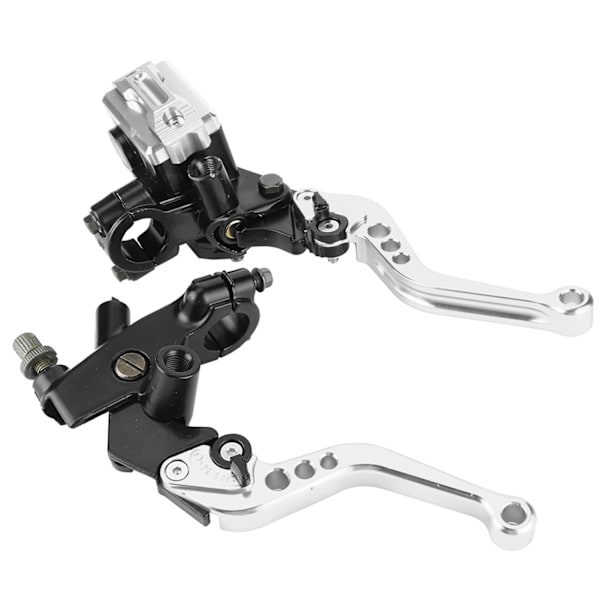1 Par 7/8\"(22mm) Universelle Motorcykel Brems- og Koblingshovedcylinderbeholder Håndtag Sølv
