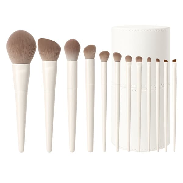 Technique PRO Cloud sminkborsteset - 12 professionella sminkborstar med vitt etui[BEMS]